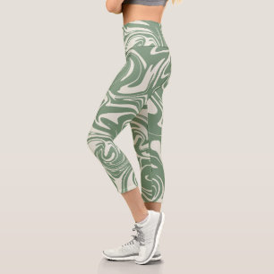 Spill - Green Capri Leggings