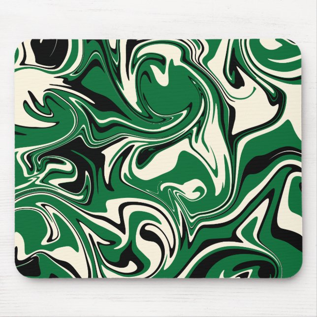 Spill - Green, Cream and Black Mouse Pad (Front)