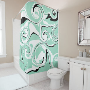 Spill - Green (Mint) Shower Curtain