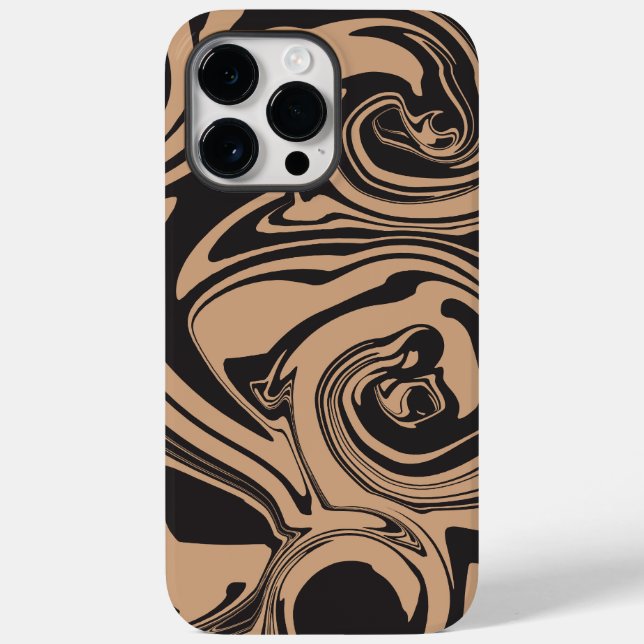 Spill in Tan and Black retro, marble swirl Case-Mate iPhone Case (Back)