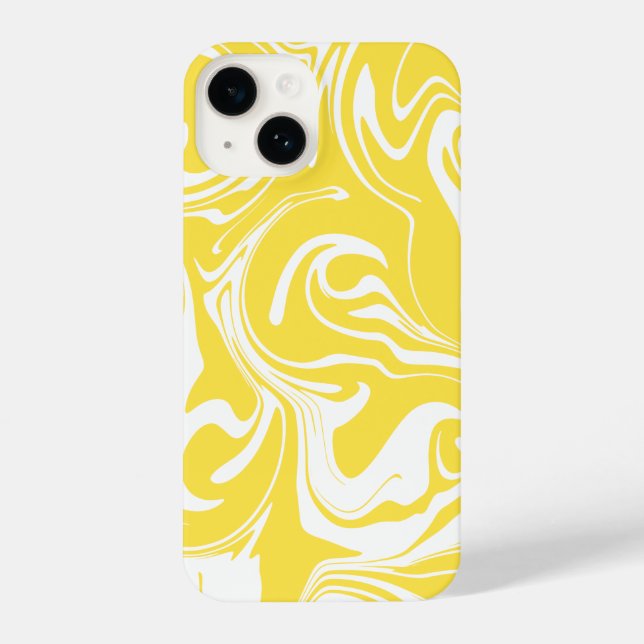 Spill - Lemon Yellow and White iPhone Case (Back)
