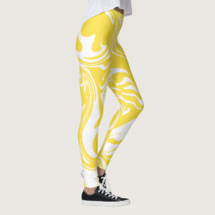 Spill - Lemon Yellow and White Leggings