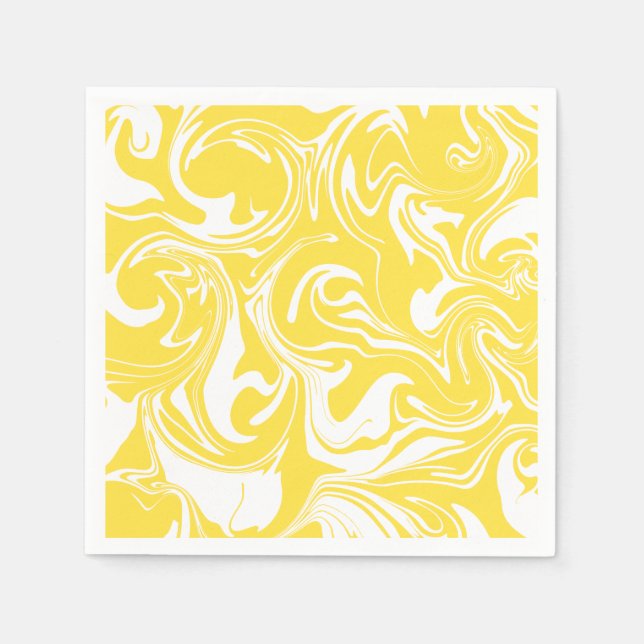 Spill - Lemon Yellow and White Napkin (Front)