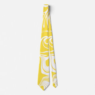 Spill - Lemon Yellow and White  Tie