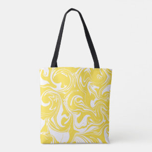 Spill - Lemon Yellow and White Tote Bag