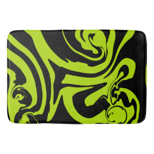 Spill - Lime Green and Black Bath Mat