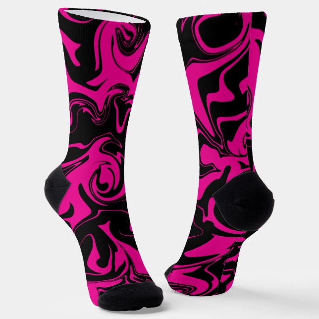 Spill - Magenta and Black Socks (Angled)