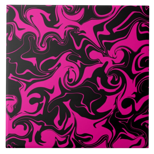 Spill - Magenta and Black Tile (Front)