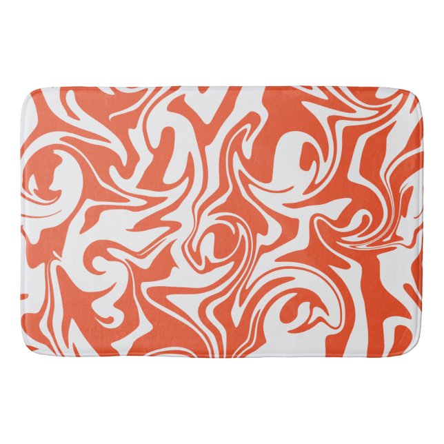 Spill - Orange and White Bath Mat (Front)