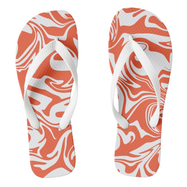 Spill - Orange and White Jandals (Footbed)