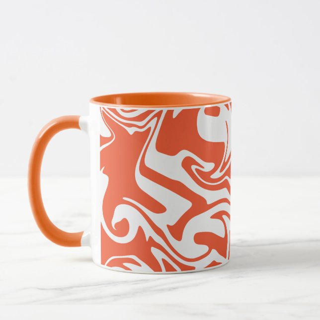 Spill - Orange and White Mug (Left)