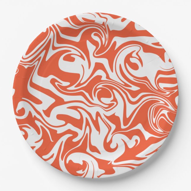 Spill - Orange and White Paper Plate (Front)