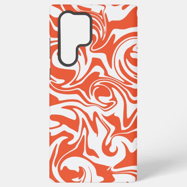 Spill - Orange and White Samsung Galaxy S22 Ultra Case (Back)