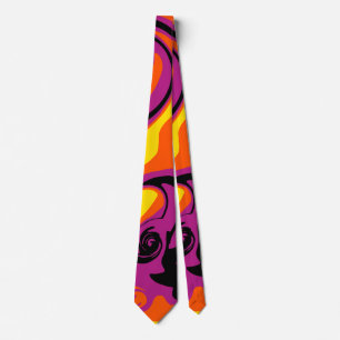 Spill - Orange, Black, Pink and Yellow Tie