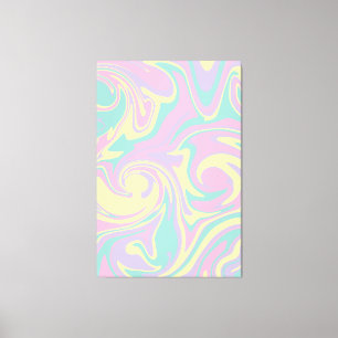 Spill - Pastel Pink, Yellow, Purple and Green  Canvas Print