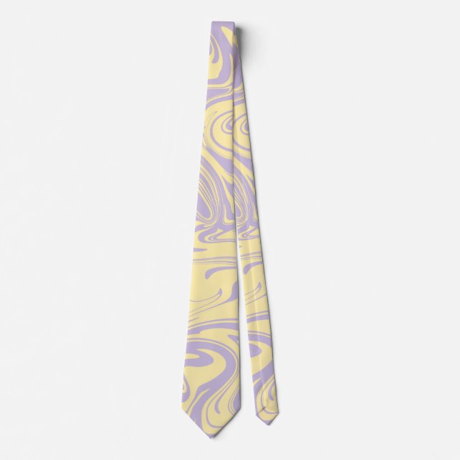 Spill - Pastel Yellow and Purple Tie (Front)