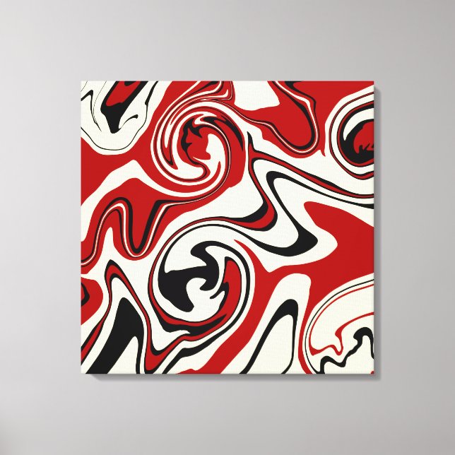 Spill - Red & Cream Canvas Print (Front)