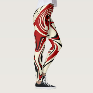 Spill - Red & Cream Leggings