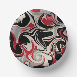 Spill - Red, Grey, Black and Bone White Paper Plate