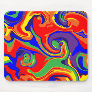 Spill - swirling liquid rainbow mouse pad