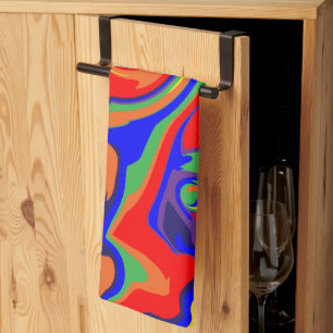 Spill - swirling liquid rainbow tea towel