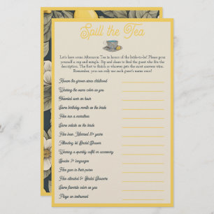 Spill the Tea: Bridal Shower Mix and Mingle Game