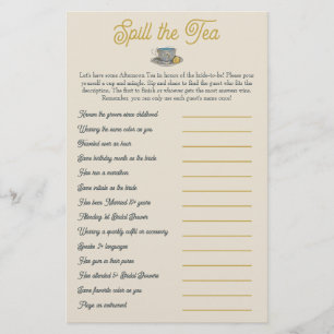 Spill the Tea: Bridal Shower Mix and Mingle Game