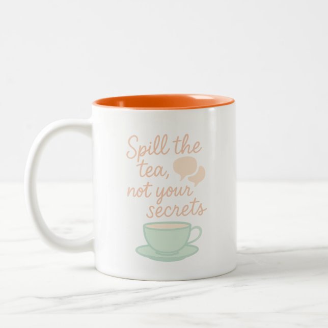 Spill The Tea Mug – Sassy Gossip Coffee Cup (Left)