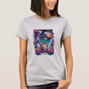 Spill The Tea Skeleton Tarot Card T-Shirt