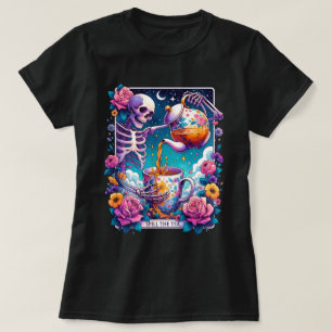 Spill The Tea Skeleton Tarot Card T-Shirt