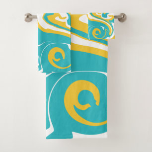 Spill - Turquoise and Yellow Bath Towel Set