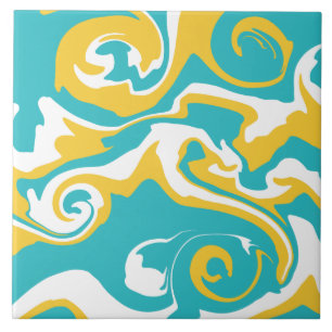 Spill - Turquoise and Yellow Tile