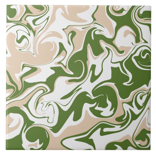 Spill - White, Sand and Palm Green Tile (Front)