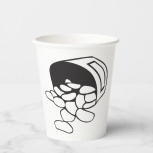 Spilled Beans Black and White Outline Paper Cups