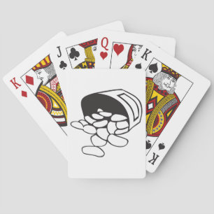 Spilled Beans Black and White Outline Playing Cards