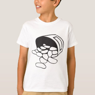 Spilled Beans Black and White Outline T-Shirt