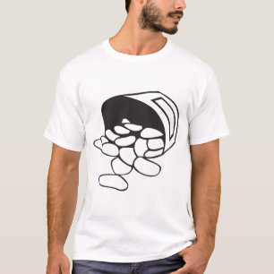 Spilled Beans Black and White Outline T-Shirt
