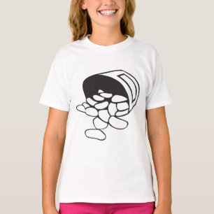 Spilled Beans Black and White Outline T-Shirt