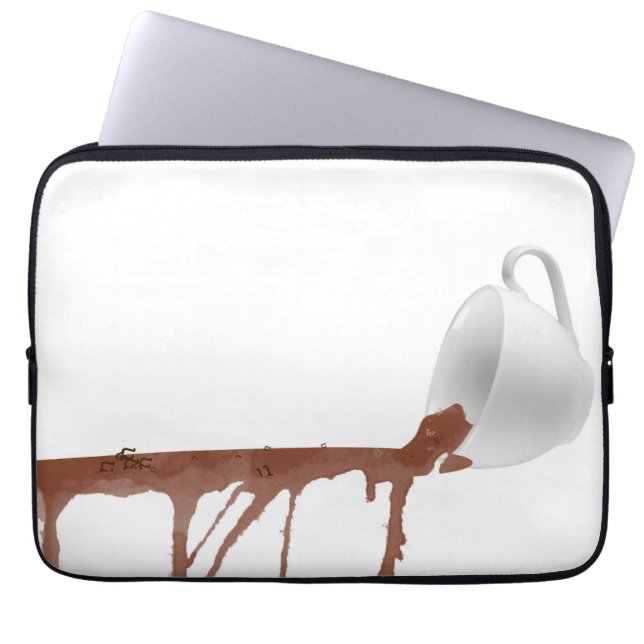 Spilled coffee laptop sleeve (Front)