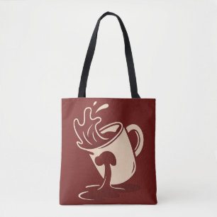 Spilled Drama – Artistic Coffee Mug Illustration D Tote Bag