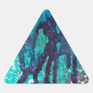 Spilled Ink Blues Triangle Sticker