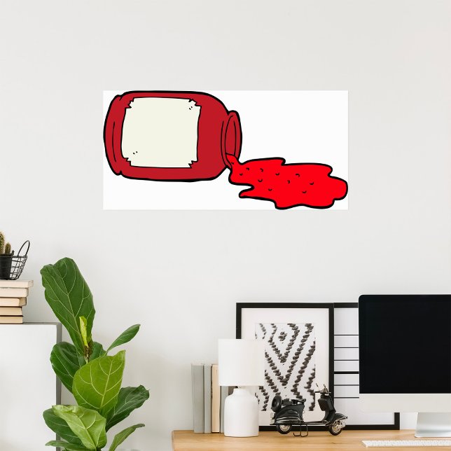 Spilled Jam Cute Red Jelly Jar  Poster (Creator Uploaded)