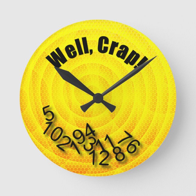 Spilled Numbers Round Clock (Front)