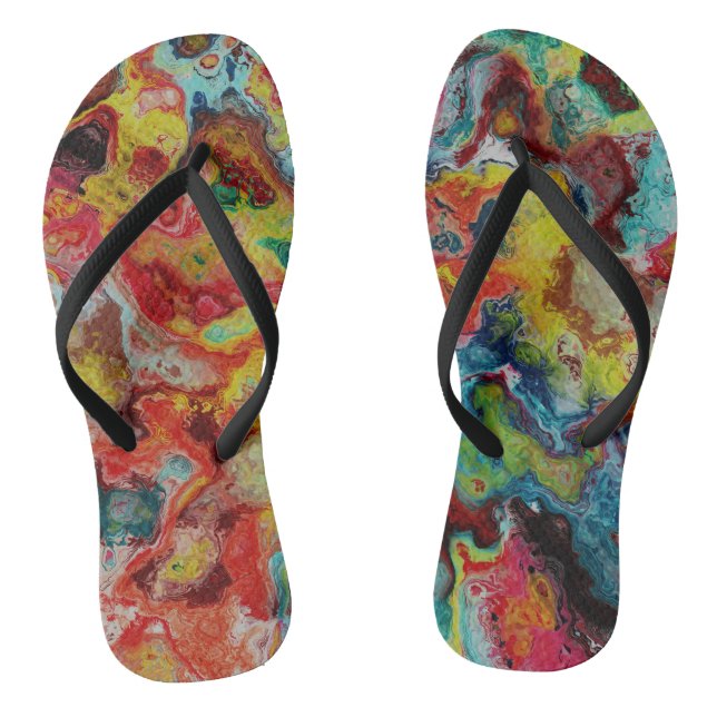 Spilled Paint Marble Jandals (Footbed)