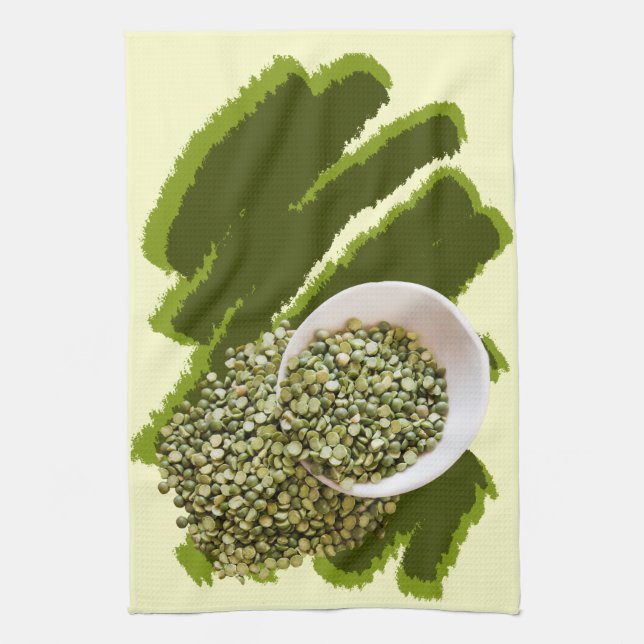 Spilled Split Peas Photograph Tea Towel (Vertical)