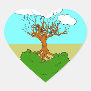 spilled tree heart sticker