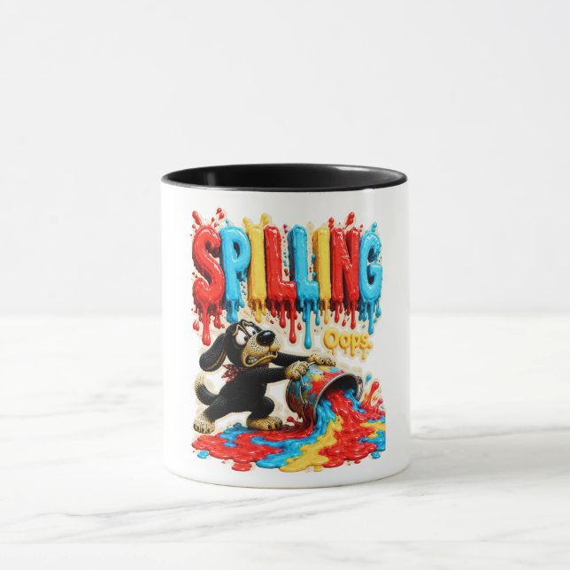 Spilling It Happens Funny T-Shirt Mug (Center)