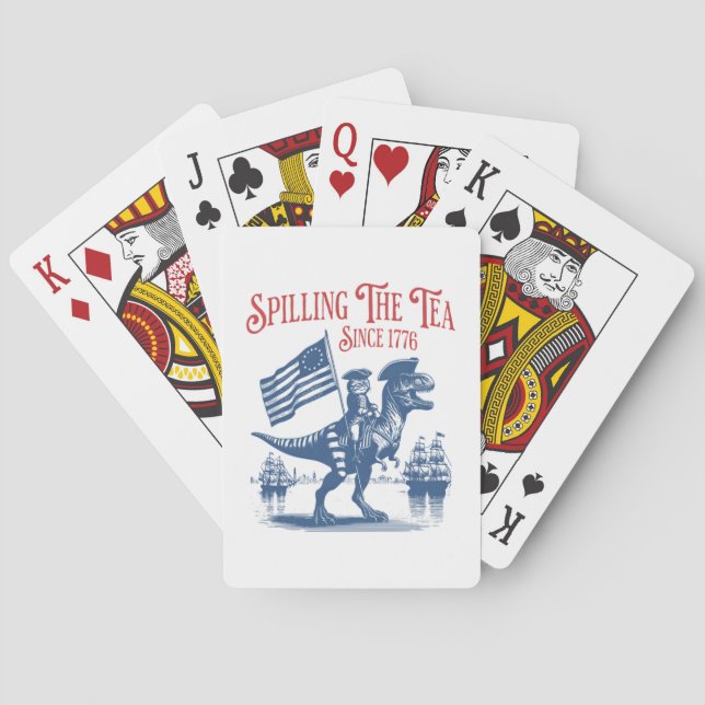 Spilling The Tea Since 1773 Cute Quote Playing Cards (Back)