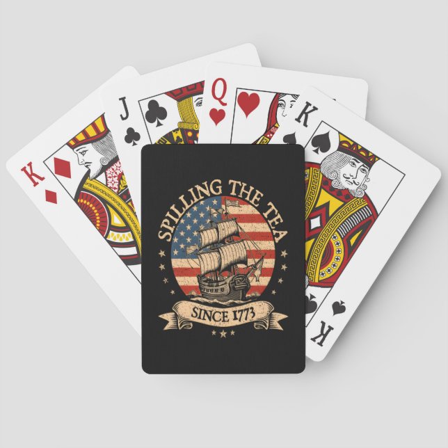 Spilling The Tea Since 1773 Funny American History Playing Cards (Back)