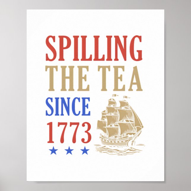 Spilling The Tea Since 1773 Funny Sloth Poster (Front)